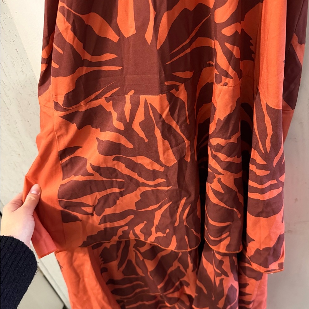 Floral Maxi Dress in Orange and Brown - Picture 6 of 6